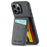 FIERRE SHANN 023 For iPhone 16 Pro Max Case Card Holder Kickstand Leather RFID Blocking Back Cover - Black - 1