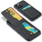 FIERRE SHANN 023 For iPhone 16 Pro Max Case Card Holder Kickstand Leather RFID Blocking Back Cover - Black - 5