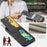 FIERRE SHANN 023 For iPhone 16 Pro Max Case Card Holder Kickstand Leather RFID Blocking Back Cover - Black - 7
