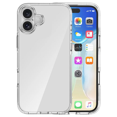 For iPhone 16 Case Airbag Design PC+TPU Clear Protective Phone Cover - 1