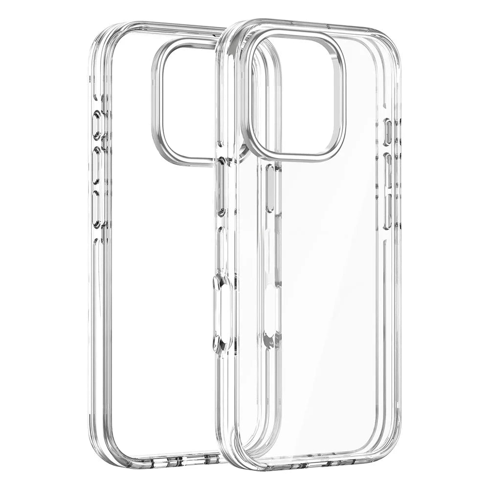 For iPhone 16 Pro Case Airbag Design PC+TPU Clear Protective Phone Cover - 5