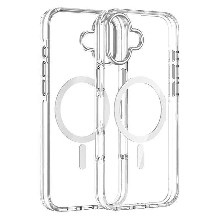 For iPhone 16 Plus Case Compatible with MagSafe Airbag Design PC+TPU Clear Phone Cover - 6