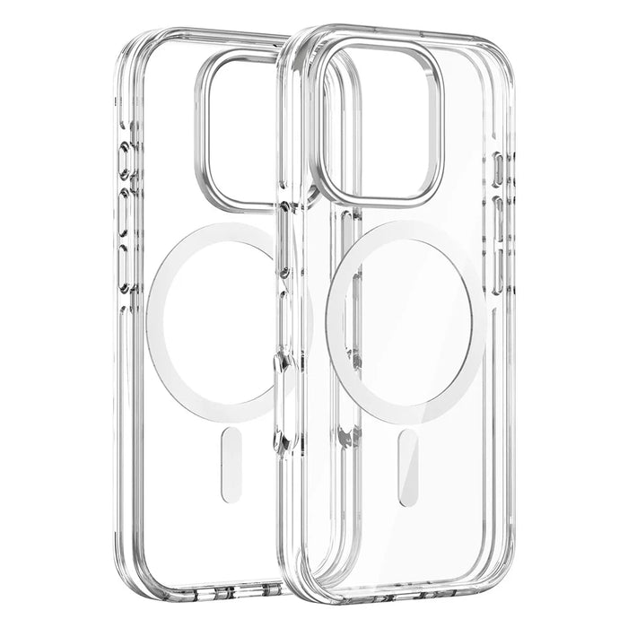 For iPhone 16 Pro Case Compatible with MagSafe Airbag Design PC+TPU Clear Phone Cover - 5