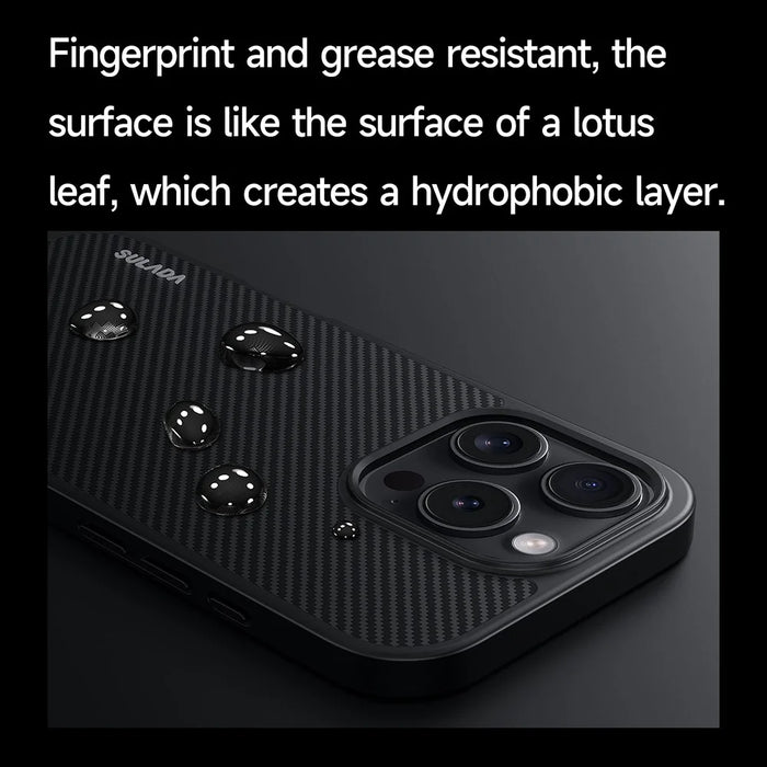 SULADA For iPhone 16 Pro Max Case Compatible with MagSafe Metal Lens Frame PU+TPU Phone Cover - Black - 5