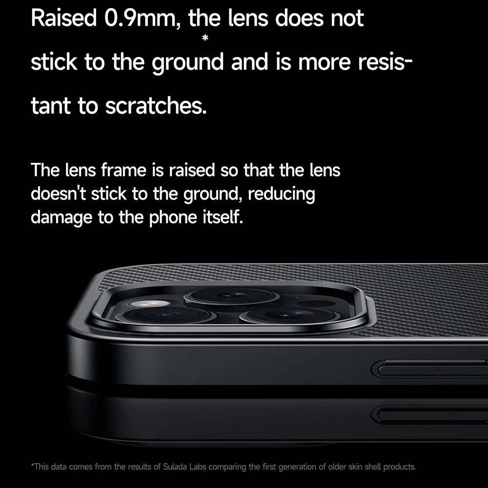 SULADA For iPhone 16 Pro Max Case Compatible with MagSafe Metal Lens Frame PU+TPU Phone Cover - Black - 7