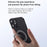 For iPhone 16 Pro Case Compatible with MagSafe Genuine Cow Leather+PC Kickstand Phone Cover - Black - 3