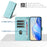 For Samsung Galaxy A16 5G / A16 4G Case Imprinted Honeycomb RFID Blocking Leather Phone Cover with Strap - Mint Green - 2
