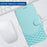 For Samsung Galaxy A16 5G / A16 4G Case Imprinted Honeycomb RFID Blocking Leather Phone Cover with Strap - Mint Green - 7