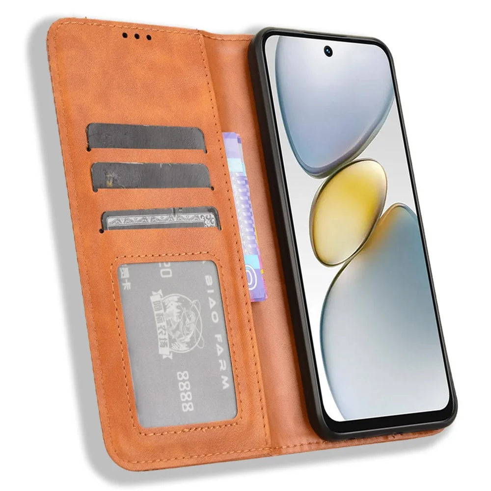For TECNO Spark Go 2025 / Spark Go 1 / Pop 9 4G Leather Case Wallet Stand Retro Texture Phone Cover - Brown - 2
