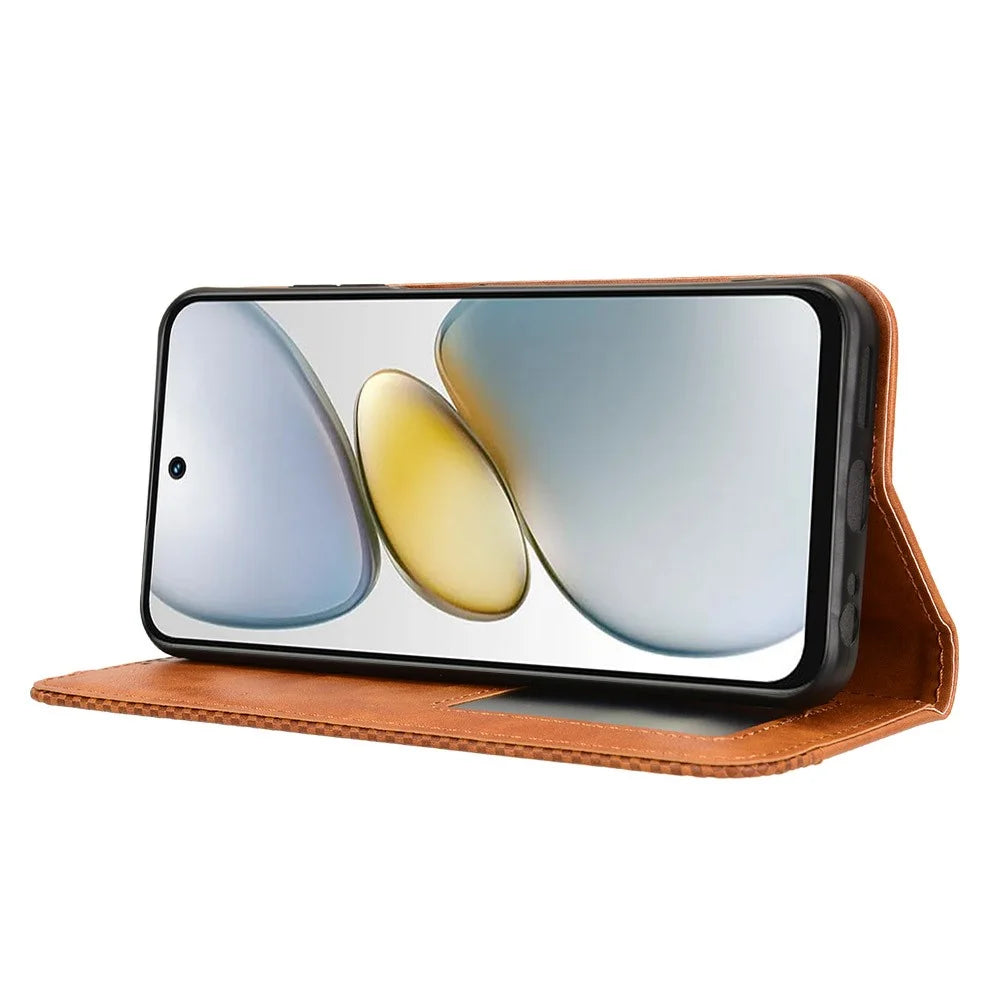For TECNO Spark Go 2025 / Spark Go 1 / Pop 9 4G Leather Case Wallet Stand Retro Texture Phone Cover - Brown - 3