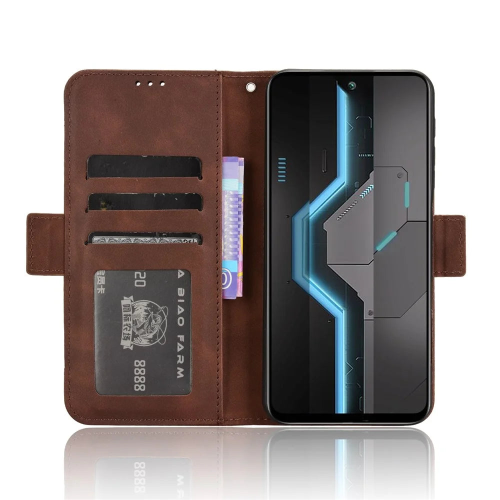For itel P65 P671L Leather Case Phone Wallet Cover with Multiple Card Slots - Brown - 3