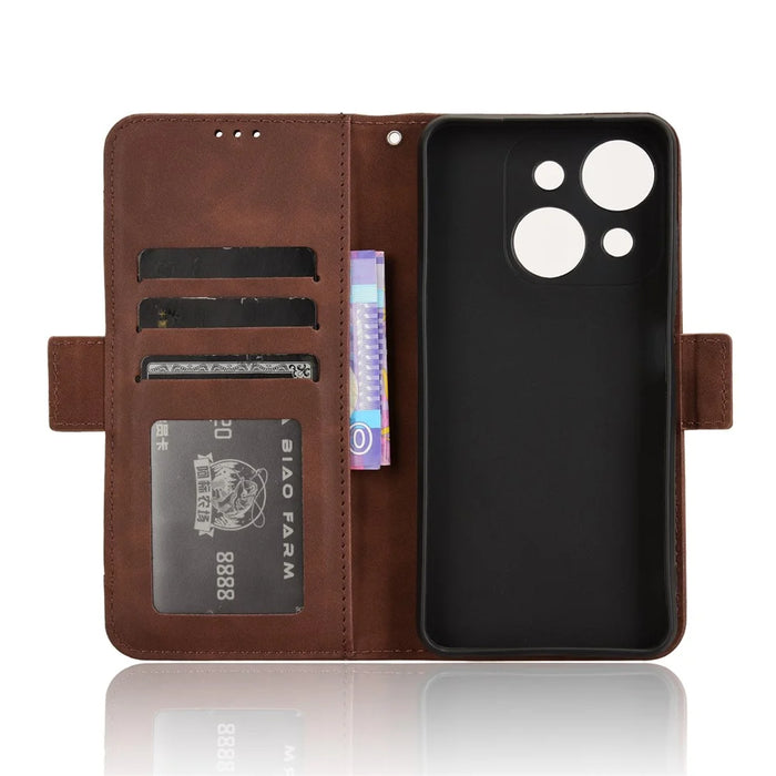 For itel A50C A669L Leather Case Phone Wallet Cover with Multiple Card Slots - Brown - 5