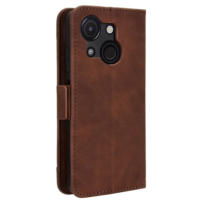 For itel A50C A669L Leather Case Phone Wallet Cover with Multiple Card Slots - Brown - 7