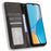 For itel A50C A669L Leather Case Wallet Stand Retro Texture Phone Cover - Black - 2