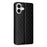 For iPhone 16 Plus Wallet Case Rhombus Imprinted Leather Phone Cover - Black - 7