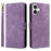 For iPhone 16 Plus Wallet Case RFID Blocking PU Leather Cover Stand View - Purple - 1