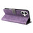 For iPhone 16 Plus Wallet Case RFID Blocking PU Leather Cover Stand View - Purple - 4