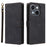 For itel A50C A669L Wallet Case RFID Blocking PU Leather Cover Stand View - Black - 1