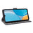 For itel A50C A669L Wallet Case RFID Blocking PU Leather Cover Stand View - Black - 3