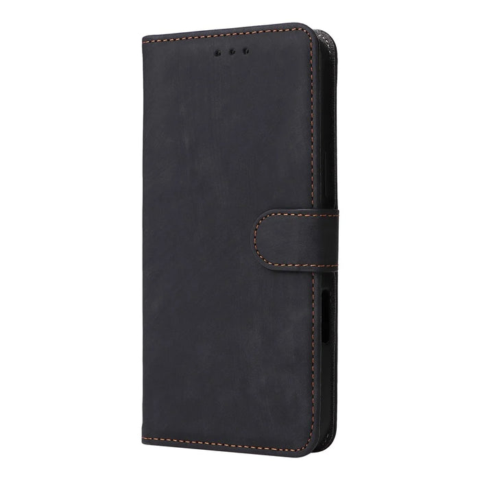 For itel A50C A669L Wallet Case RFID Blocking PU Leather Cover Stand View - Black - 6