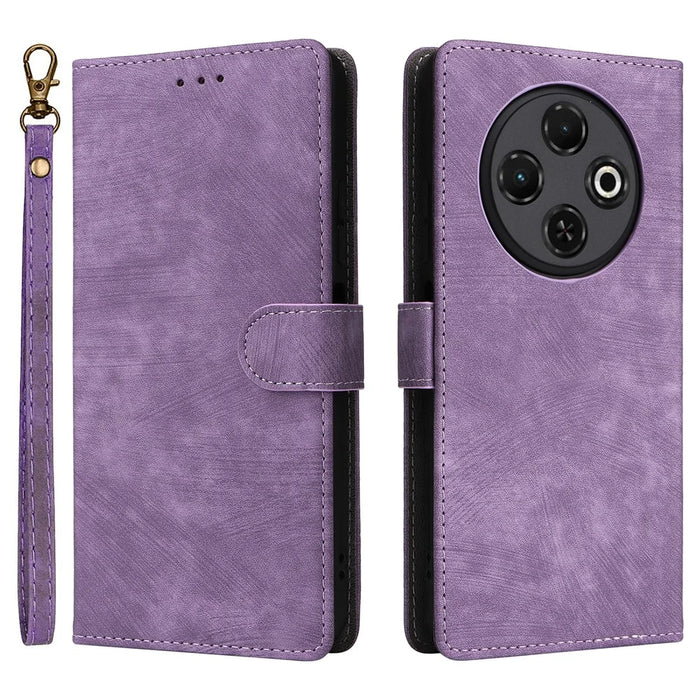 For TECNO Spark 30C 4G kL5n Wallet Case RFID Blocking PU Leather Cover Stand View - Purple - 1