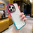 Bulk Purchasing For iPhone 15 Pro Case Anti-Scratch PC+TPU+TPE Clear Back Cover - Gradient Pink+Cyan - 6