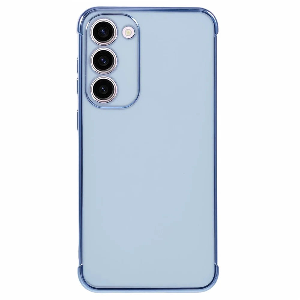 For Samsung Galaxy S23 Case Electroplated Frame TPU Soft Phone Cover - Blue - 1