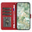 For iPhone 16 Pro Case Flower Imprint Leather Flip Wallet Phone Cover with Wrist Strap - Red - 2