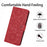 For iPhone 16 Pro Case Flower Imprint Leather Flip Wallet Phone Cover with Wrist Strap - Red - 6