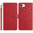 For iPhone 17e / 16e Case Flower Imprint Leather Flip Wallet Phone Cover with Wrist Strap - Red - 1