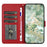 For iPhone 17e / 16e Case Flower Imprint Leather Flip Wallet Phone Cover with Wrist Strap - Red - 2
