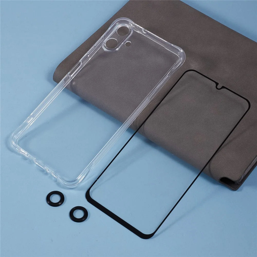 For Samsung Galaxy A06 4G Case TPU Phone Cover with Screen Protector + Camera Lens Film - 5
