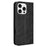 For iPhone 16 Pro Max Leather Case Wallet Stand Retro Texture Phone Cover - Black - 7