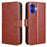 For iPhone 16 Plus Case Crazy Horse Texture PU Leather Phone Wallet Cover - Brown - 1