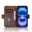 For iPhone 16 Plus Leather Case Phone Wallet Cover with Multiple Card Slots - Brown - 3