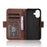 For iPhone 16 Plus Leather Case Phone Wallet Cover with Multiple Card Slots - Brown - 5