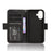 For iPhone 16 Leather Case Phone Wallet Cover with Multiple Card Slots - Black - 5
