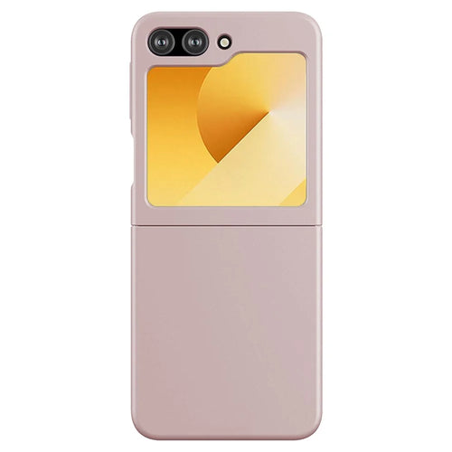 KALEBOL KLB-YTGJ002 For Samsung Galaxy Z Flip7 FE 5G / Z Flip6 5G Case Solid Color Liquid Silicone+PC Phone Cover - Pink - 1