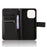For iPhone 16 Pro Max Case PU Leather Diamond Texture Wallet Phone Cover - Black - 4