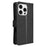 For iPhone 16 Pro Max Case PU Leather Diamond Texture Wallet Phone Cover - Black - 7