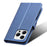 For iPhone 16 Pro Case PU Leather Diamond Texture Wallet Phone Cover - Blue - 5