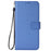 For iPhone 16 Pro Case PU Leather Diamond Texture Wallet Phone Cover - Blue - 6
