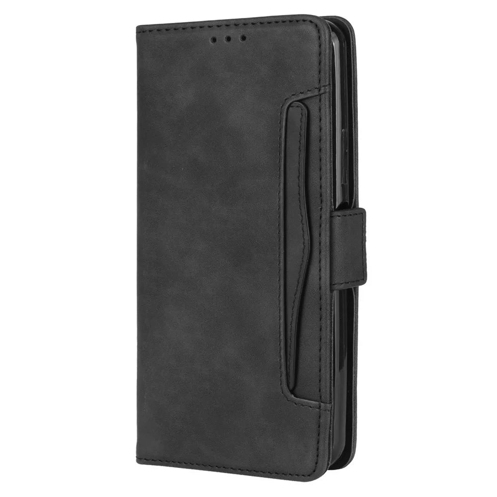 For Sony Xperia 5 IV 5G Foldable Stand Wallet Phone Cover PU Leather Multiple Card Slots Phone Case - Black - 7