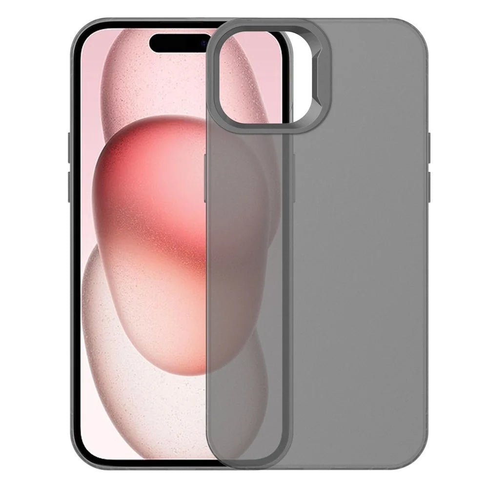 KALEBOL KLB-TPU008 For iPhone 15 Case Transparent Matte TPU Anti-Drop Phone Cover - Black - 2