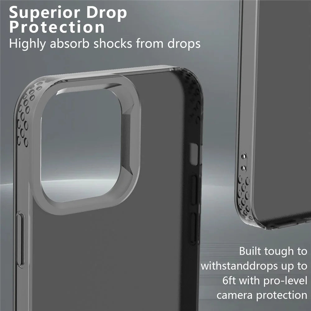 KALEBOL KLB-TPU008 For iPhone 14 Pro Max Case Transparent Matte TPU Anti-Drop Phone Cover - Black - 4