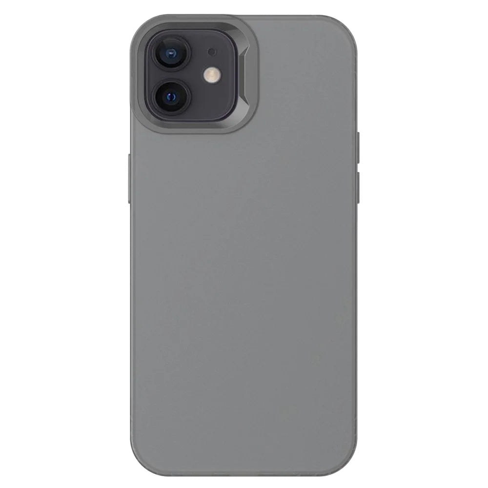 KALEBOL KLB-TPU008 For iPhone 12 6.1 inch Case Transparent Matte TPU Anti-Drop Phone Cover - Black - 1
