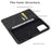 FIERRE SHANN For iPhone 16 Pro Max Case Genuine Cow Leather Crocodile Texture Wallet Phone Cover - Black - 3