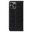 FIERRE SHANN For iPhone 16 Pro Max Case Genuine Cow Leather Crocodile Texture Wallet Phone Cover - Black - 5
