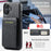 FIERRE SHANN 025 Style For iPhone 16 Case Leather+TPU Detachable Card Slots Phone Cover - Black - 5