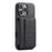 FIERRE SHANN 024 For iPhone 16 Pro Max Case Card Holder Kickstand Waxy Texture Leather+TPU Phone Cover - Black - 2
